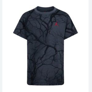 NWT - Jordan Big Kids' Family Tree Printed T-Shirt - Anthracite - Boy's Large